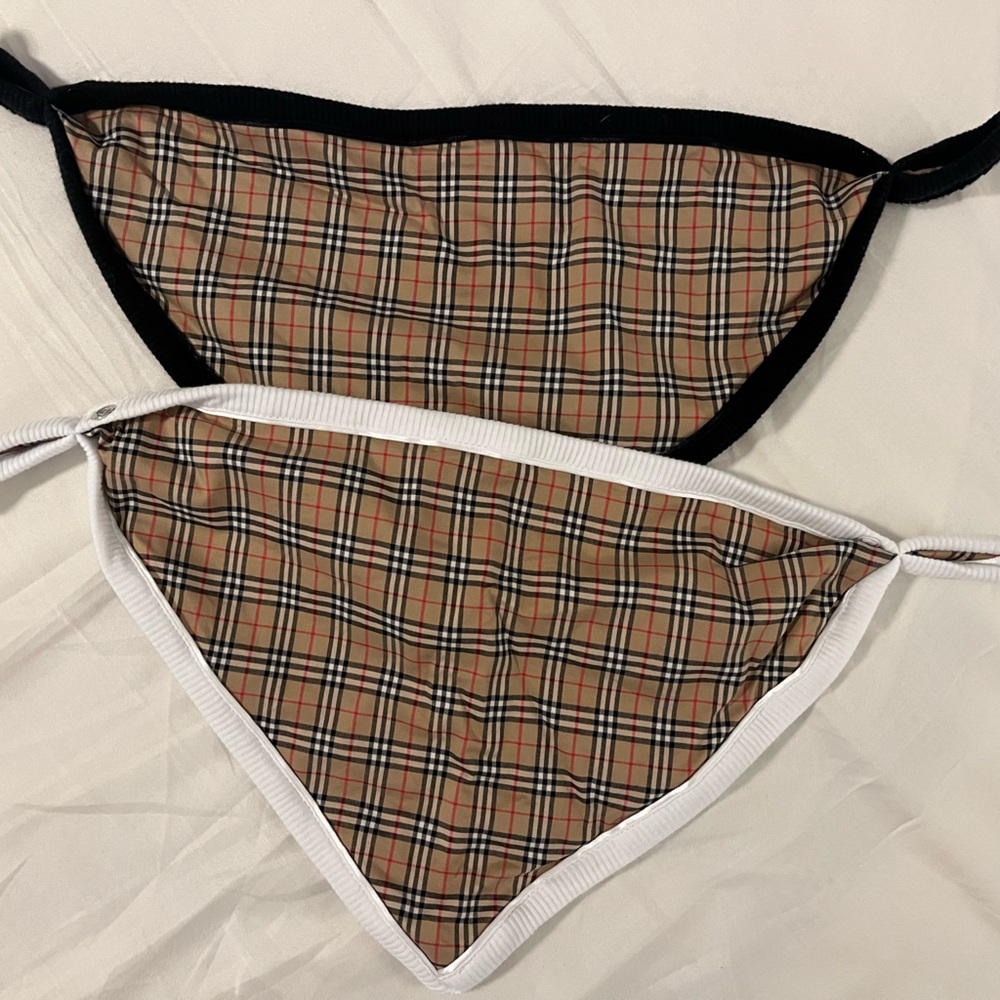 Burberry Plaid Kids Bibs - Black and Tan